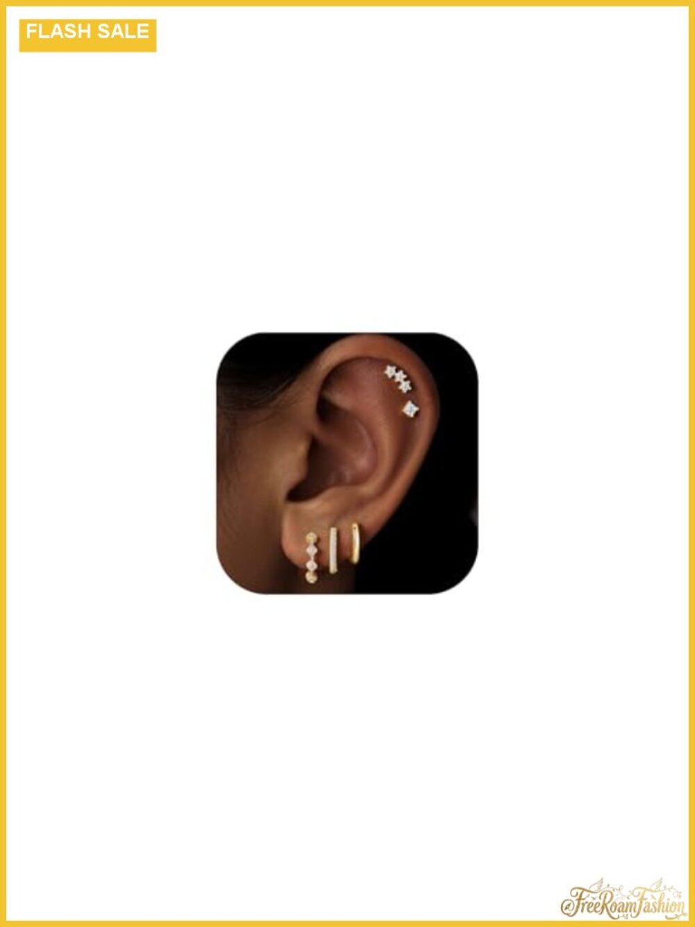 5 Pairs Gold Hoop Earrings for Women 14K Gold Plated CZ Hypoallergenic Set